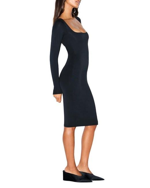 Skims Smooth Layers Long Sleeve Dress in Black | Lyst