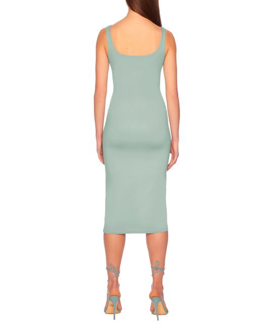 Susana Monaco Green Scoop Neck Sleeveless Midi Dress