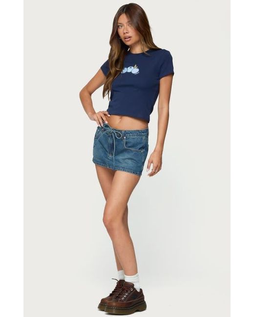 Edikted Blueberry Patch Embroidered Graphic Baby Tee