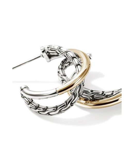 John Hardy White Jh Essentials Crossover Earrings, 20.5Mm