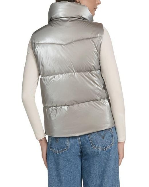 Levi's Gray Regular Stand Collar Puffer Vest Jacket
