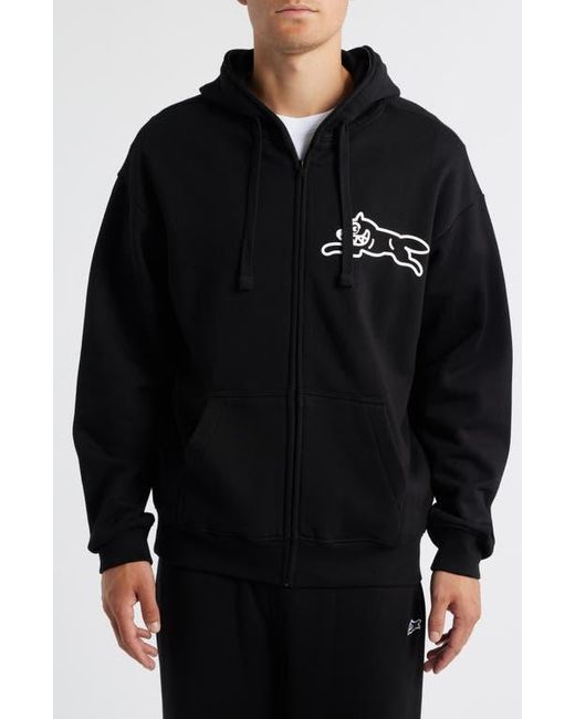 ICECREAM Black Hard Shell Graphic Zip Hoodie for men