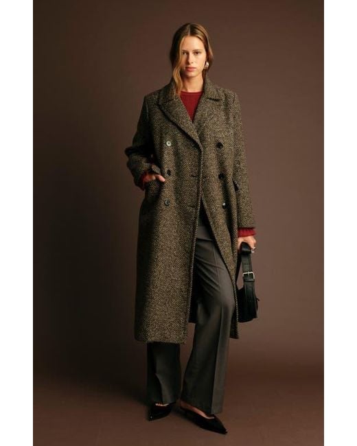 DELUC Brown Cameron Herringbone Coat