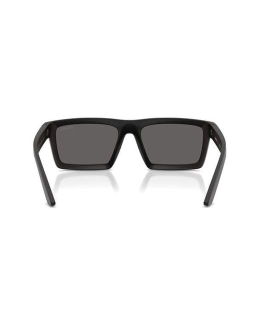 Prada Linea Rossa Gray 55Mm Rectangular Sunglasses for men