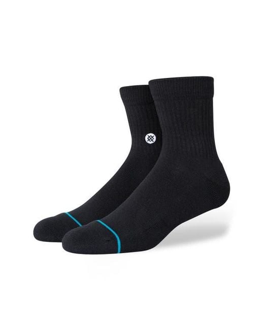 Stance Black Icon 3-Pack Quarter Crew Socks