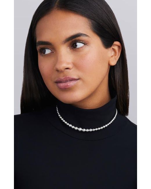 Lagos White Caviar Bubbly Graduated Bead Collar Necklace