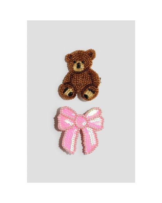 H&M Pink 2-Pack Beaded Hair Clips
