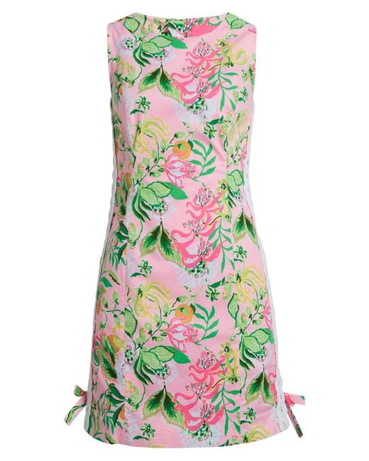 Lilly Pulitzer Multicolor Lilly Pulitzer Mila Floral Sleeveless Stretch Cotton Shift Dress