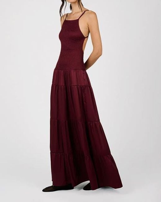 WeWoreWhat Smocked Drop Waist Maxi Dress in Red | Lyst