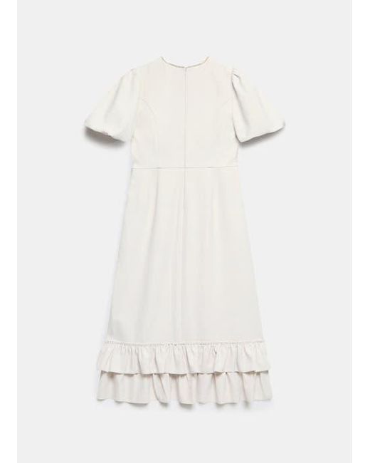 Mint Velvet White Diamante Trim Midi Dress