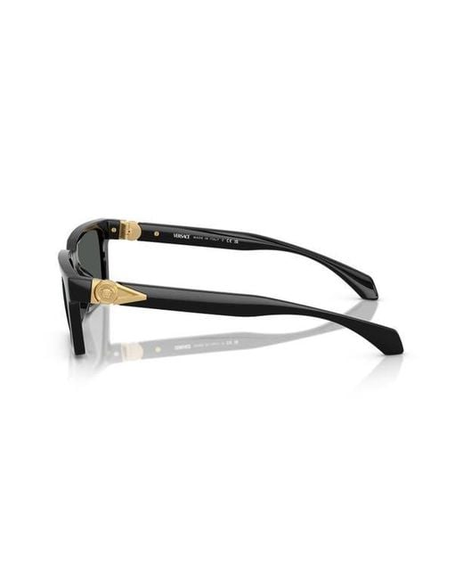 Versace Gray 55Mm Rectangular Sunglasses for men