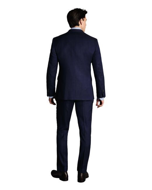 Charles Tyrwhitt Blue Slim Fit Natural Stretch Birdseye Suit Jacket for men