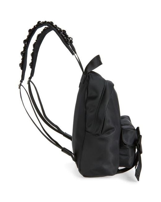 Simone Rocha Black Bow Front Backpack