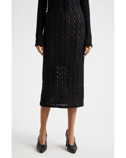 Vince Black Floral Lace Skirt