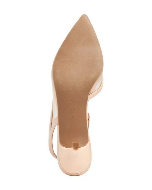 Open Edit Pink Corina Half D'Orsay Kitten Heel Slingback Pump