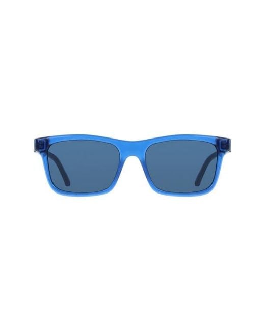 Ferragamo Blue 55Mm Rectangular Sunglasses for men