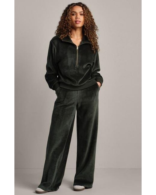 Rhone Black Plush Half Zip Pullover