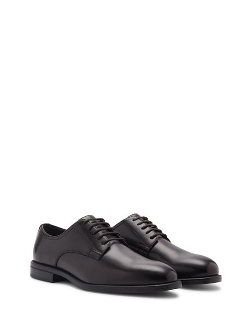 Mango Black Plain Toe Derby for men