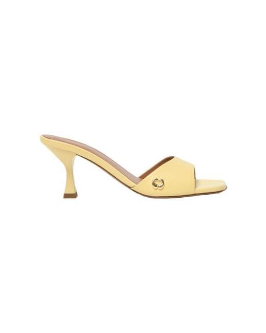 Maje Metallic Leather Mules
