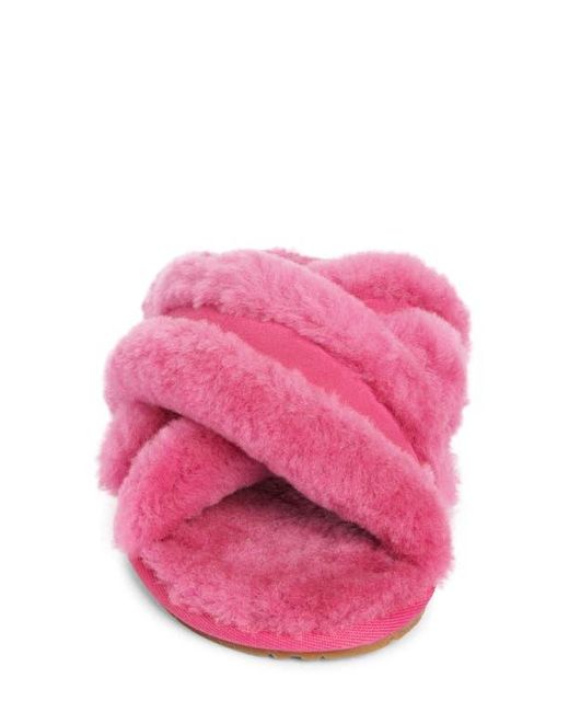 Ugg Pink Scuffita Genuine Shearling Slide Slipper