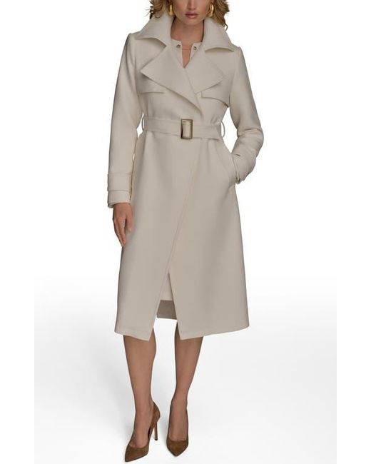 Donna Karan Natural Belted Long Raincoat
