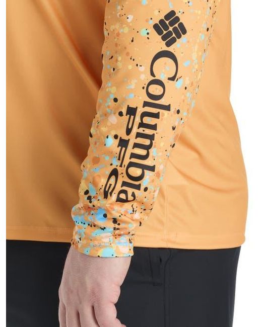 Columbia Orange Big & Tall Terminal Tackle Pfg X Bentley Long-Sleeve Graphic T-Shirt for men