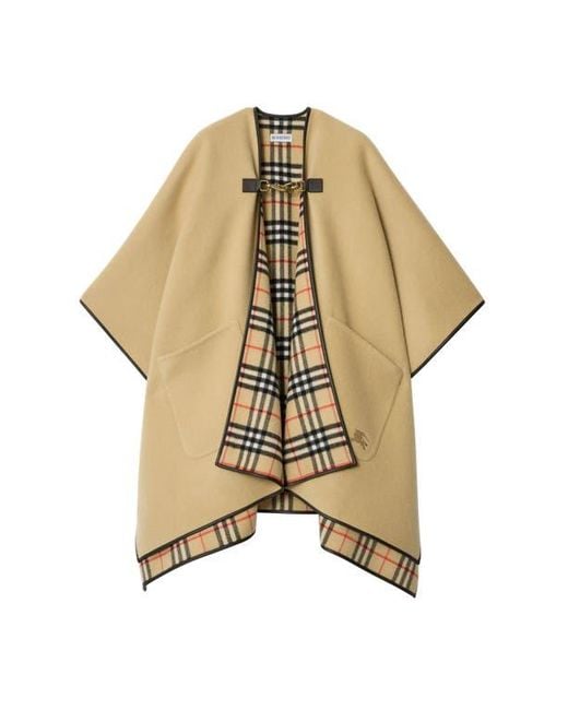 Burberry Natural Check Cashmere Cape