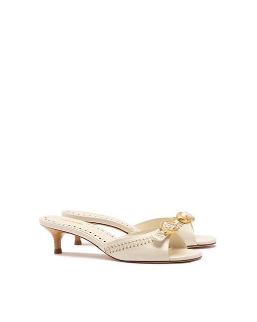 Larroude White Verona Mule