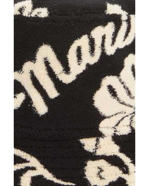 MARINE SERRE Black Logo Terry Cloth Bucket Hat