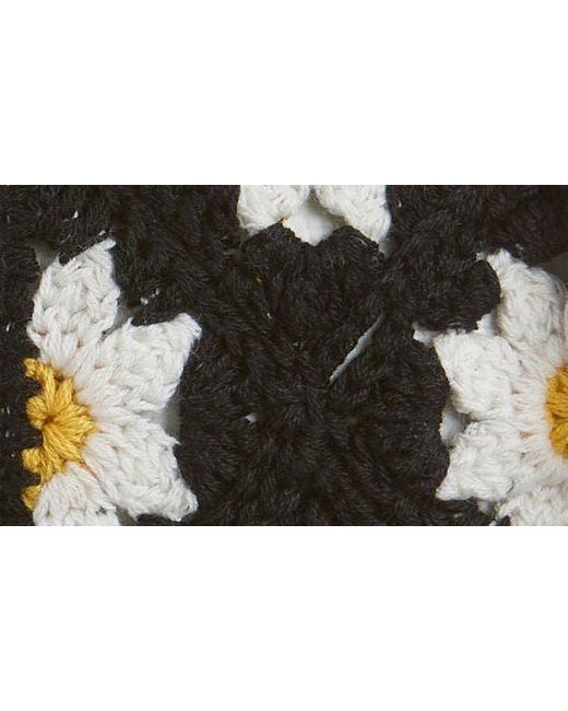 BP. Black Crochet Daisy Headscarf