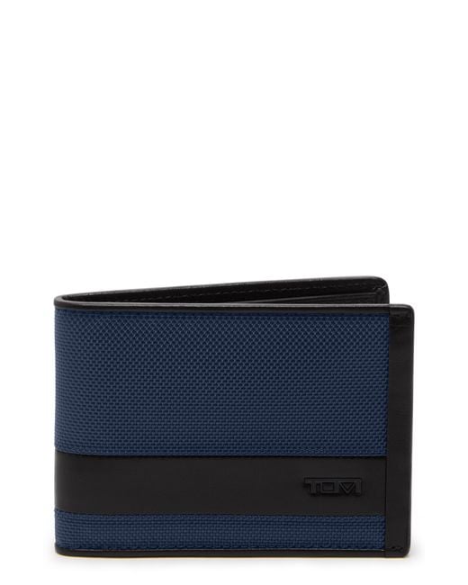 Tumi Blue Alpha Double Bifold Wallet for men