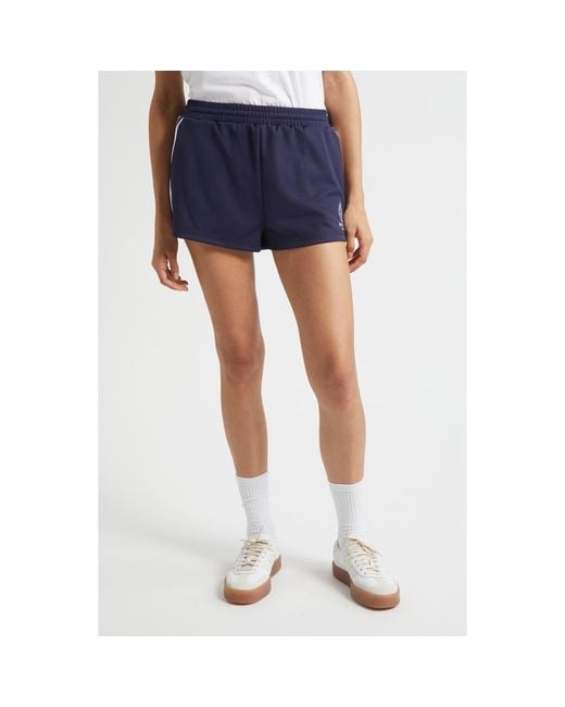 Sporty & Rich Blue Crown Tennis Embroidered Roller Shorts