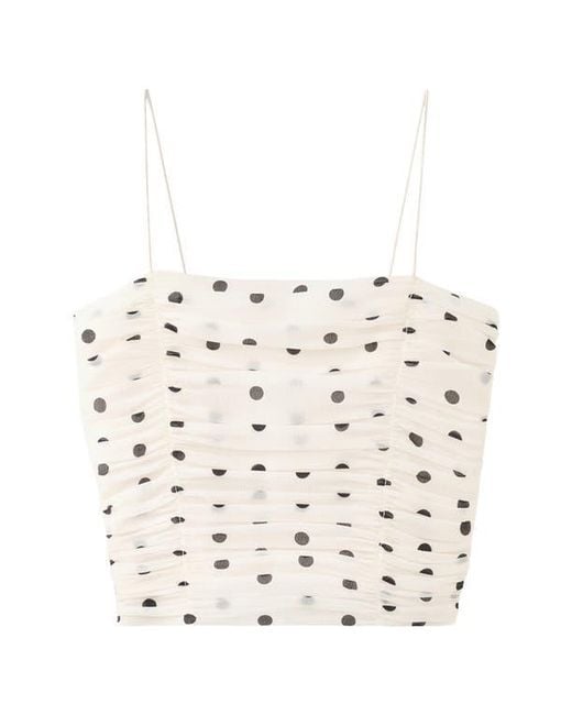 Mango Natural Ruched Dot Camisole