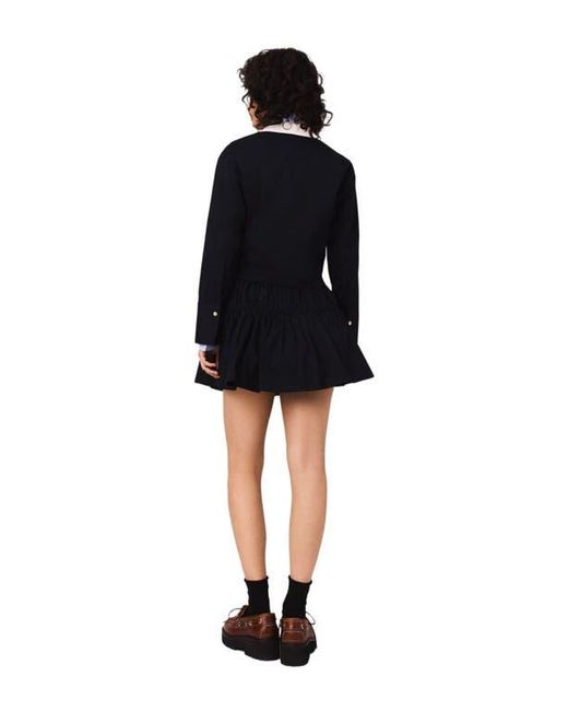Maje Black Mini Elasticated Waist Skirt