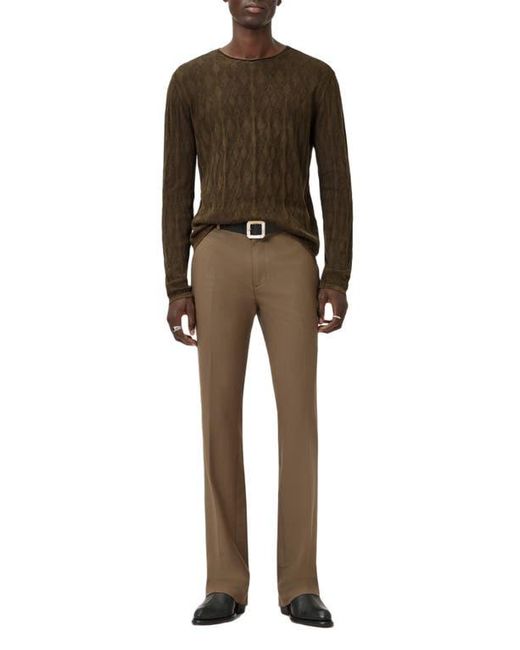 John Varvatos Brown Brycen Broken Argyle Organic Cotton Sweater for men