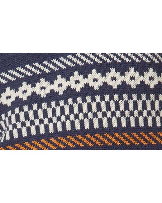 Ben Sherman Blue Fair Isle Wool Blend Sweater for men