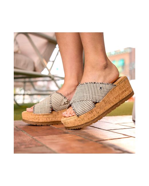 Minnetonka Multicolor Posey Platform Wedge Slide Sandal
