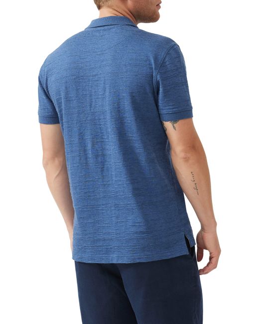Rodd & Gunn Blue Banks Road Sports Fit Textured Cotton Polo for men