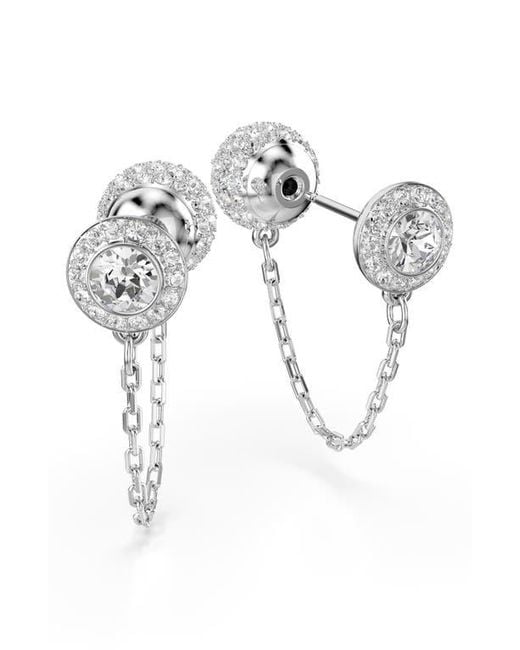 Swarovski White Una Linear Drop Earrings