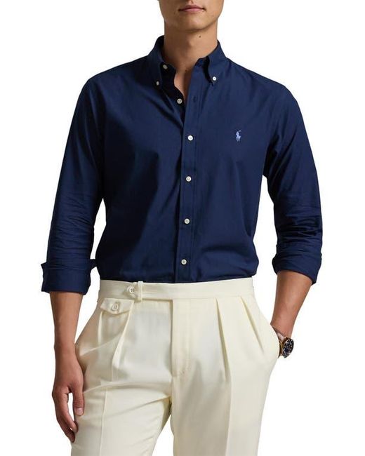 Polo Ralph Lauren Blue Classic Fit Stretch Cotton Poplin Button-Down Shirt for men