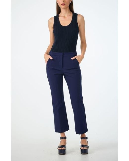 Trina Turk Blue Gibraltar Scoop Neck Knit Tank