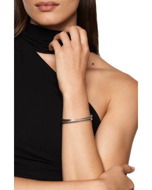David Yurman Metallic Crossover Two Row Cuff Bracelet