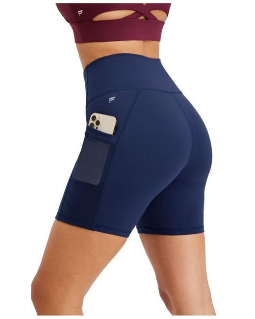 Fabletics Blue On-The-Go Powerhold High-Waisted 6' Short