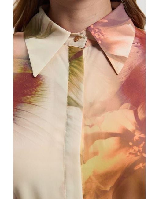 Karen Millen Natural Belted Woven Shirt Dress