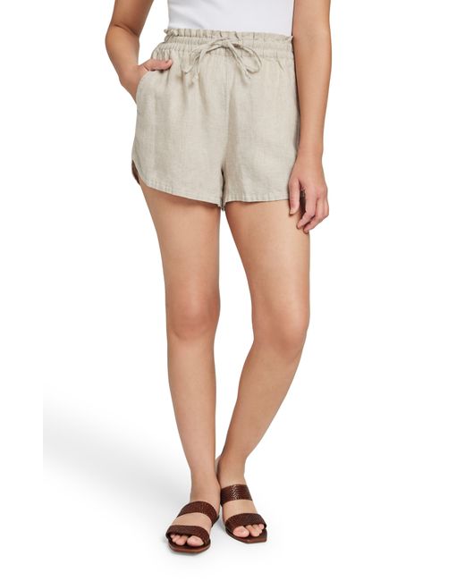 Faherty Brand White Laguna Linen Drawstring Shorts