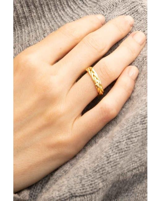 Oradina Metallic 14K Solid Caesar Stack Ring