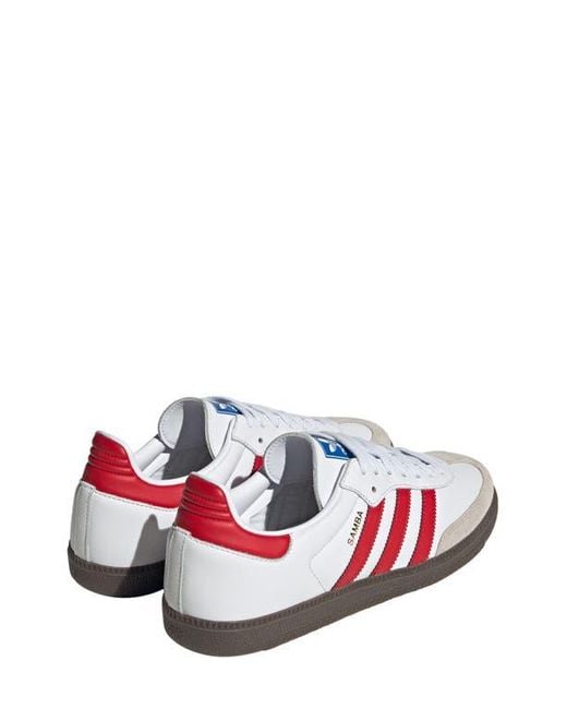 Adidas White And Better Scarlet Samba Og Trainers for men