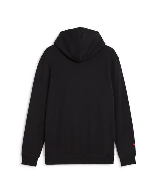 PUMA Black Formula 1 Essentials Logo Hoodie for men
