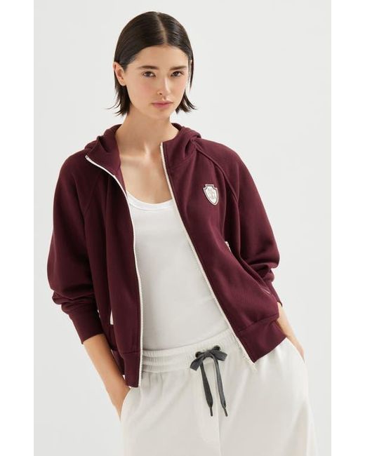 Brunello Cucinelli Red Pique Sweatshirt With Logo