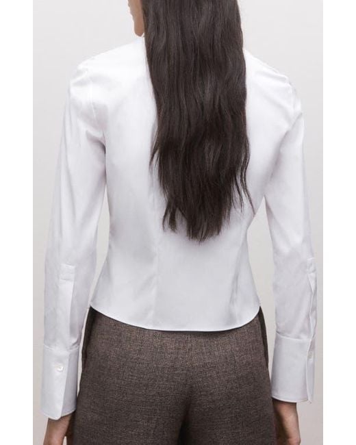 Mango White Button Up Shirt